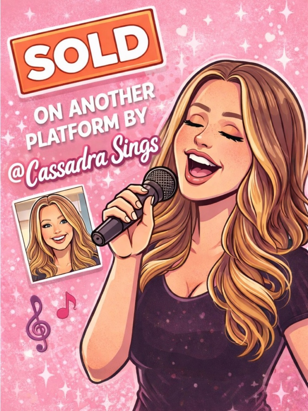 Gold and Pink Heart Keychain/Bag Charm  with Blue Accents